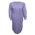thumbnail image 3 of Robe Tricotée à Manches Longues pour Femmes Motif Crochet Unie Côtelée Robe Décontractée, 3 of 5