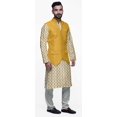 thumbnail image 2 of Atasi Ensemble Kurta Pyjama Imprimé Veste Col Mandarin Chemise Ethnique Traditionnelle, 2 of 5