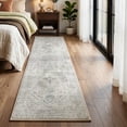 thumbnail image 1 of Exenoray Washable Bohemian Rug, Non-Slip Low Pile Printed Carpet, Faux Cashmere Surface, Light Blue2*10, 1 of 7
