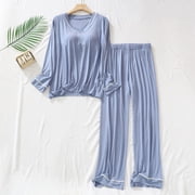 Weiqiqre Women's Pajama Sets Cotton Pajamas Set Long Sleeve Button Down Pjs Sleepwear Loungewear 2 Piece Set for Daily
