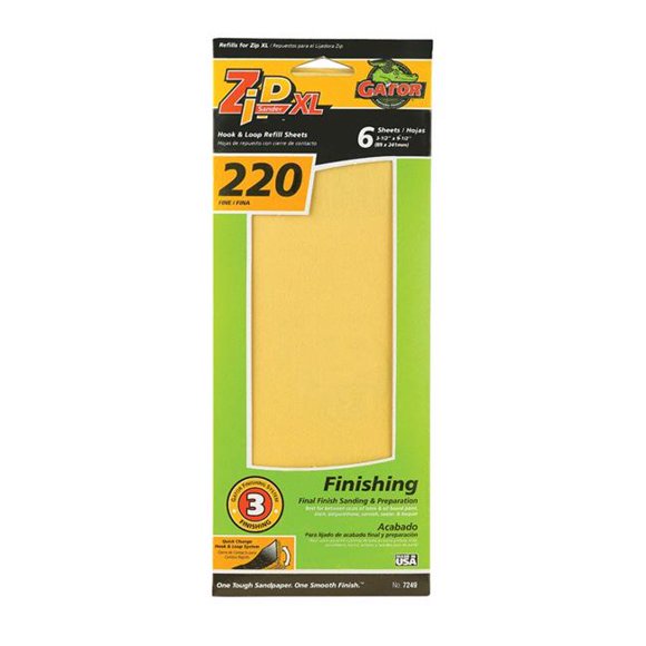 Ali Industries 7249 220 Grit ZipXL Refill Sheet- pack of 5