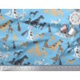 thumbnail image 2 of Soimoi Mélange de Tissu en Georgette de Polyester Bleu, Imprimés de Tissu pour Chien au Mètre, 42 Pouces de Large, 2 of 3