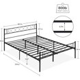 thumbnail image 1 of Twin Metal Bed Frame with Headboard & Footboard – Heavy Duty Platform Bed, Strong Steel Slats, 12.2" Under Bed Storage, Noise-Free, No Box Spring Needed, Easy Assembly – Black, Size: QUEEN, 1 of 3
