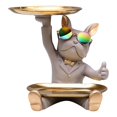 thumbnail image 2 of Sculpture Chic de Butler Statue de Chien Rangement de Bijoux Figurine d'Animal Porte-Clés pour Gris, 2 of 7