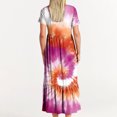 thumbnail image 3 of Robes d'Été Grande Taille pour Femmes 2024 Robe Décontractée à Manches Courtes Col Rond Robe Maxi Fluide à Étages de Plage avec Poches Robe à Imprimé Dégradé Économisez jusqu'à 65 %!, 3 of 5