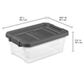 thumbnail image 3 of Sterilite 16 Qt Clear Plastic Storage Containers with Gray Lid (24 Pack), 3 of 10