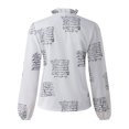 thumbnail image 2 of Innerwin Shirts Long Sleeve Women Blouse Office Ruffled Loose Tops Letters S, 2 of 5