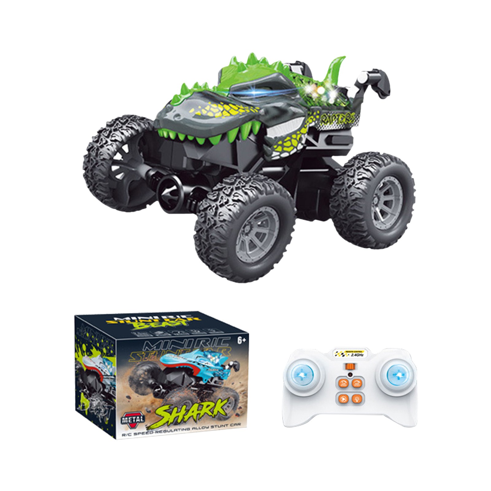 HUASHENG Remote Control Car 360° Remote Control Truck For Boy 2.4 Rc Car With Bodylight And Rechargeable Batteries Metal Truck Toys