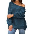 thumbnail image 2 of EGNMCR Chandails pour Femmes Mode Couleur Unie Grande Taille Ample Col Rond Chandail, Cadeaux pour Femmes, 2 of 6