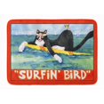 thumbnail image 1 of Carolines Treasures 6051RUG Black & white Cat Surfin Bird Machine Washable Memory Foam Mat, 1 of 4
