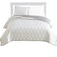 thumbnail image 1 of Jim 2 Piece Twin Size Reversible Coverlet Set, Geometric White and Gray, 1 of 1