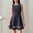 thumbnail image 1 of Robe Sans Manches pour Petite Fille, Robe d'Été pour Filles, Robe Évasée à Volants en Ligne A en Maille, Robes de Fête pour Filles, 1 of 8
