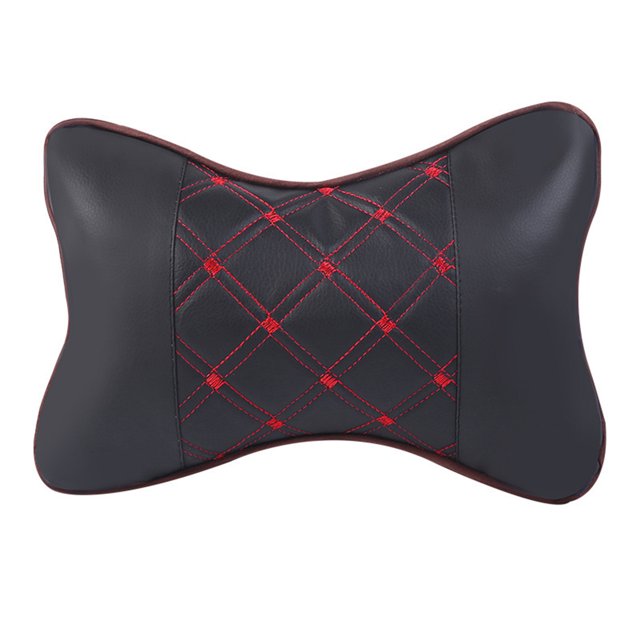 CARTTOU Car Seat Headrest Car Interior Pu Leather General-Purpose Breathable Car Bone Pillow Backrest