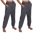 thumbnail image 2 of FAIWAD Womens Cinch Bottom Sweatpants 2PC High Waisted Drawstring Fleece Baggy Jogger Workout Trousers, 2 of 7
