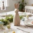 thumbnail image 1 of CaiYueKe Vintage Easter Rabbit Figurine Wooden Home Decor Handmade Cottagecore Ornament Farmhouse Shelf Decor Rustic Spring Table Centerpiece Gift Idea, 1 of 6