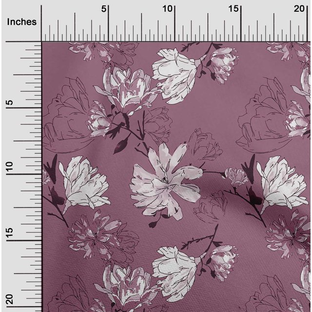 oneOone Georgette Viscose Wine Fabric Florals Sewing Craft Projects Fabric Prints By Yard 42 Inch Wide