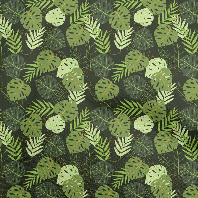oneOone Polyester Spandex Dark Green Fabric Tropical Sewing Craft Projects Fabric Prints By Yard 56 Inch Wide