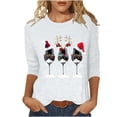 thumbnail image 2 of Amzcrzy Hauts pour Femmes T-Shirts Graphiques de Noël pour Femmes Mode Xmas Col Rond Manches 3/4 Hauts pour Femmes Décontractés Confortables Hauts d'Automne pour Femmes, 2 of 5