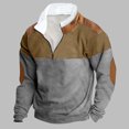 thumbnail image 1 of Mode Hommes Hiver Fermeture Éclair Hauts Décontractés Manches Longues Chandail en Molleton Col en V, 1 of 1