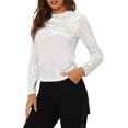 thumbnail image 4 of INSPIRE CHIC T-Shirts en Velours pour Femmes Col Rond Manches Longues Décontracté L Blanc, 4 of 7