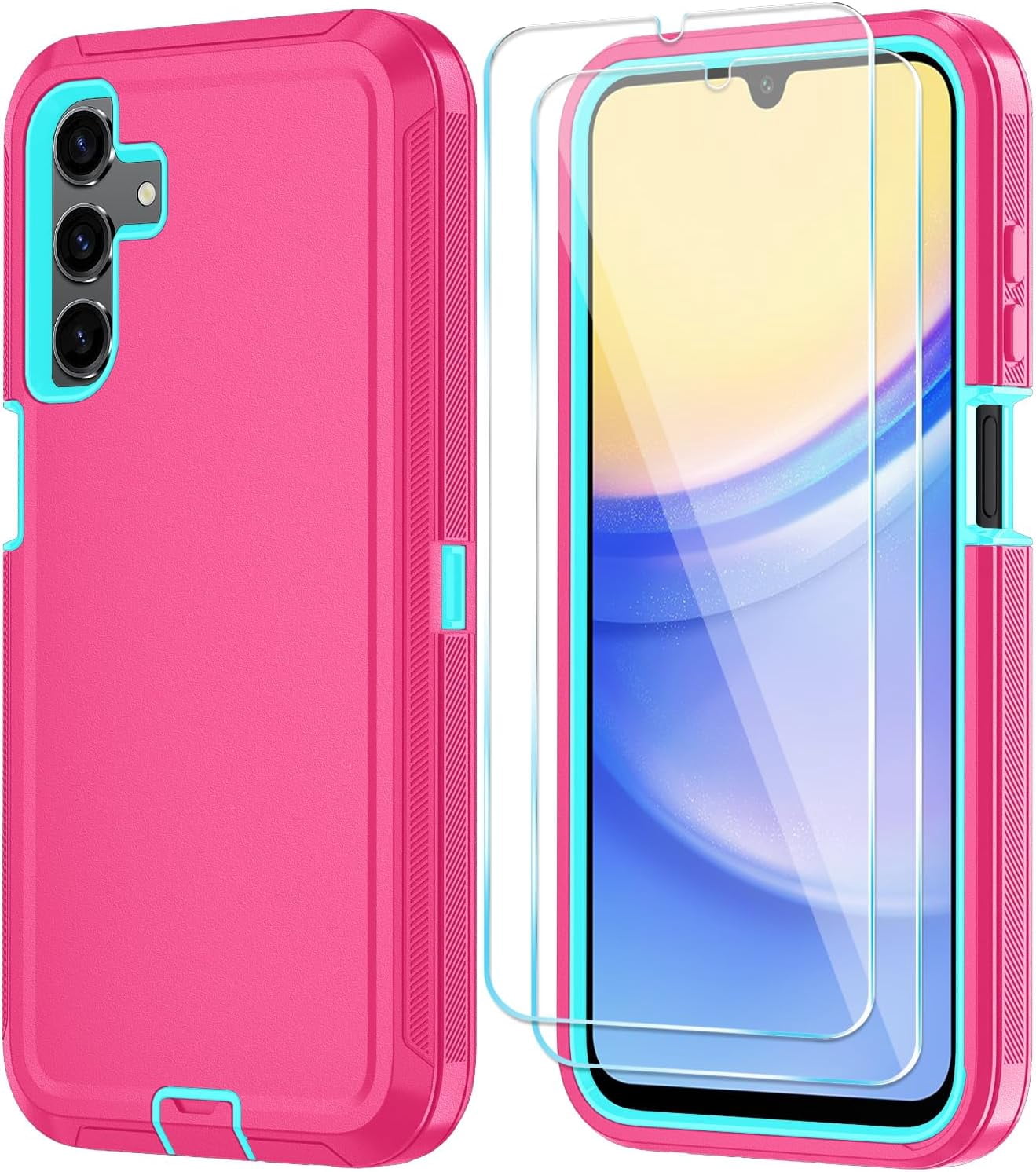 HCTian Phone Case for Samsung Galaxy A16 5G Case with HD Screen Protector, Heavy Duty Shockproof & Dropproof 3-Layer Cover Phone Case for Galaxy A16