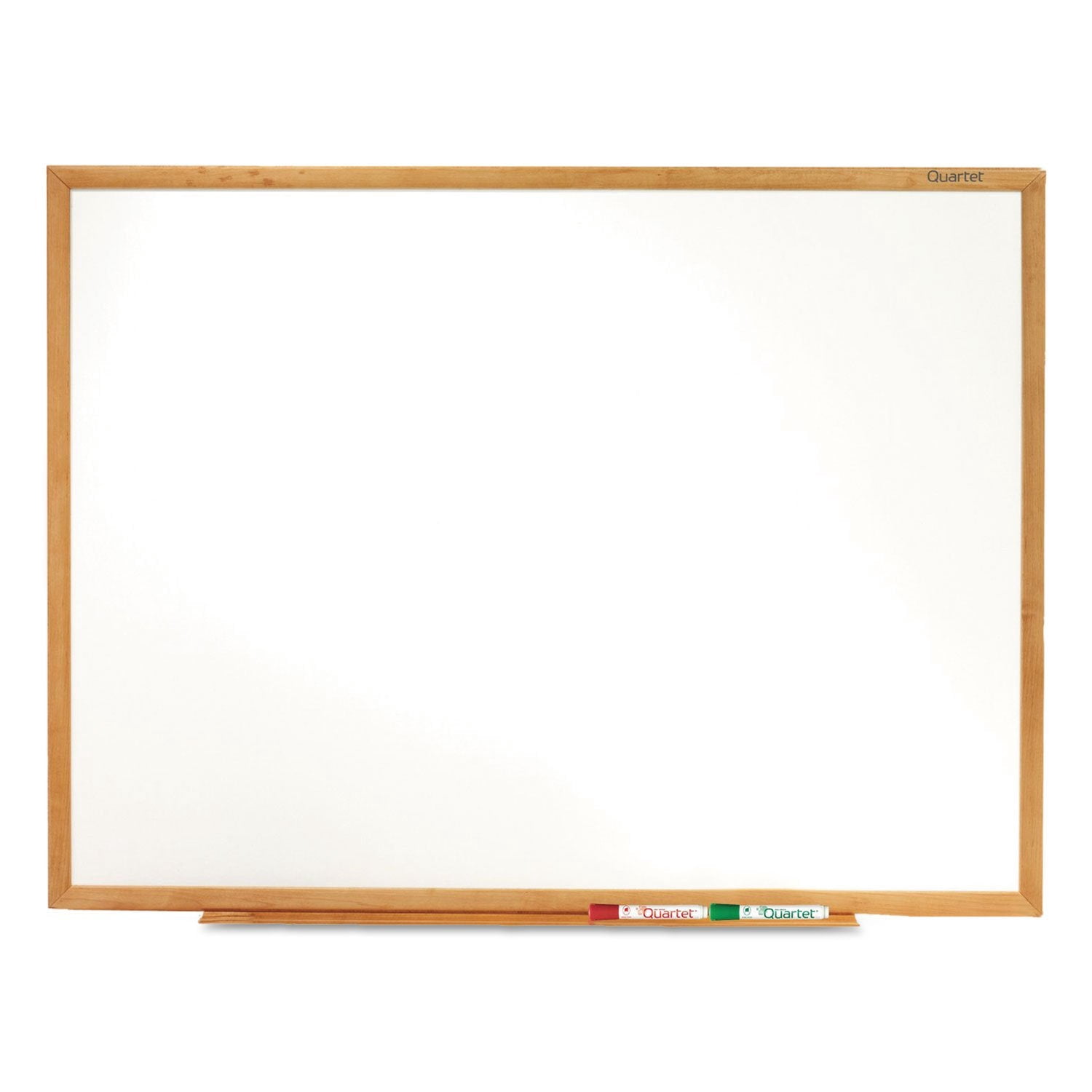 Quartet Whiteboard, Non-Magnetic Dry Erase White Board, 3' x 2', Total Erase, Oak Finish Frame (S573)