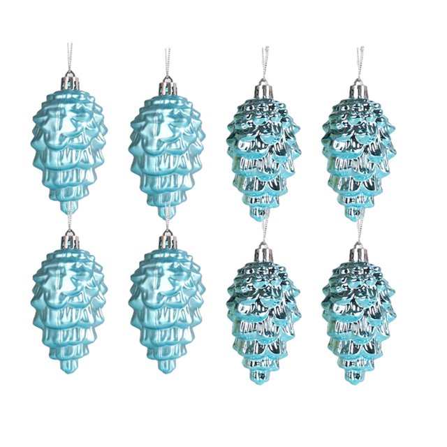 Maytalsory 8pieces Plastic Pine Tree Hanging Conveniently Designed Decorations For Easy Lake Blue 1Set