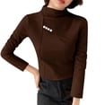 thumbnail image 4 of Womens Double Sided Fleece Top Ultra Soft Warm Long Sleeve Base Layer Fitted Stretch for Essential Fall Winter Thermal Wear, 4 of 6