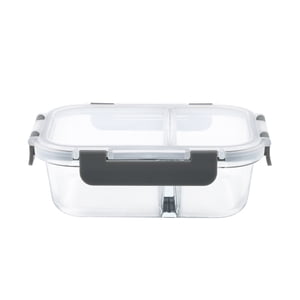 Mainstays Conteneur de stockage alimentaire en verre rectangle avec séparateur 590ML