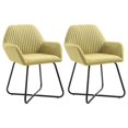 thumbnail image 1 of vidaXL Dining Chairs 2 pcs Green Fabric, 1 of 4