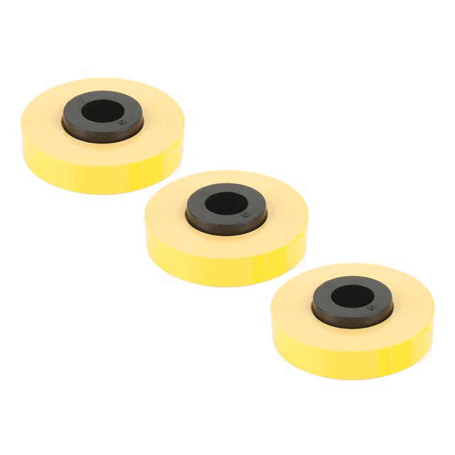 Label Maker Tape, 9mm Width Evenly Inking PET Material 3 Roll Scratch Resistant Label Maker Tape Refills Tear Resistant For Vessel For 380 390 White,Yellow