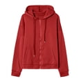 thumbnail image 4 of RKSTN Womens Zip Up Y2K Hoodies Long Sleeve Fall Oversized Casual Solid Color Sweatshirts Jacket with Pockets, 4 of 7