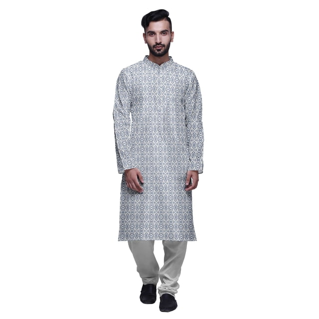 Atasi Ensemble Kurta-Pyjama Long en Coton pour Hommes, Kurta-Pyjama Décontracté de Designer, Vêtements
