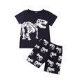 thumbnail image 1 of Faithtur Little Boy 2PCS Outfit Set Dinosaur Printed Top Short Loose Pants, 1 of 9