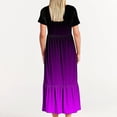 thumbnail image 4 of Penkiiy Robe à Manches Courtes pour Femmes à Imprimé Dégradé, Ample, Unie, Décontractée, d'Été, Fluide, à Étages, Longue Maxi avec Poches, m Violet, 4 of 7