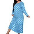 thumbnail image 1 of Erwazi Chemises de Nuit pour Femmes Maxi Col Rond Manches Longues Vêtements de Nuit Confortables Imprimé Ample Doux Décontracté Robe de Nuit Confortable, 1 of 5