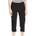 thumbnail image 1 of SLIM-SATION Pantalon Capri à Jambe Droite à Enfiler à Grand Bande pour Femme avec Contrôle du Ventre, 6, Noir, 1 of 4