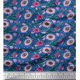 thumbnail image 1 of Soimoi Georgette Viscose Fabric Leaves & Floral Block Print Sewing Fabric Yard 42 Inch Wide, 1 of 3
