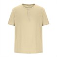 thumbnail image 4 of Chemises pour Hommes, Chemise de Sport à Manches Courtes, Col Rond, Boutons, Couleur Unie, 4 of 6