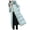Mint Green, variant on IROINID Women's Winter Warm Mid-Long Coat Solid Color Zip Up Puffer Long Sleeve Hoodie Outwear, Black