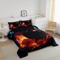 thumbnail image 3 of Ensemble de Douillette Chat Noir Simple pour Garçons Filles Enfants Rose Rouge Literie Florale Literie Papillon Bleu Ensembles de Douillette Papillon de Rêve Couette Insert Imprimé Chat Animal Cool Courtepointe pour Ado, 3 of 7