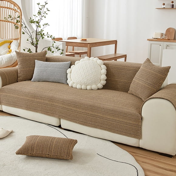 PEONAVET Sofa Cushions Linen Sofa Cushions for All Seasons Easy and Modern Non Slip and Proof Cotton and Linen Woven Sofa Cover