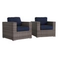 thumbnail image 3 of Living Source International Club Patio Chair with Cushions in Navy Blue/Gray, 3 of 4