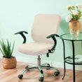 thumbnail image 4 of Elastic Office Chair Seat Covers Stretchable Chair Slipcover Cream, 4 of 8