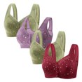 thumbnail image 1 of Plebaso 4 Pack Bras for Women Front Closure Everyday Bralettes Wireless Full Coverage Ladies Push up Bras, 1 of 3