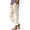 Beige, variant on cfhntfmh Women's Linen Pants Lightweight Cropped Pants with Side Split Casual Beach Drawstring Elastic Waist Trousers