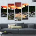 thumbnail image 1 of Tableau mural très large Design Art Bord Paysage Rivière des rocheuses au couchée de soleil, 1 of 3
