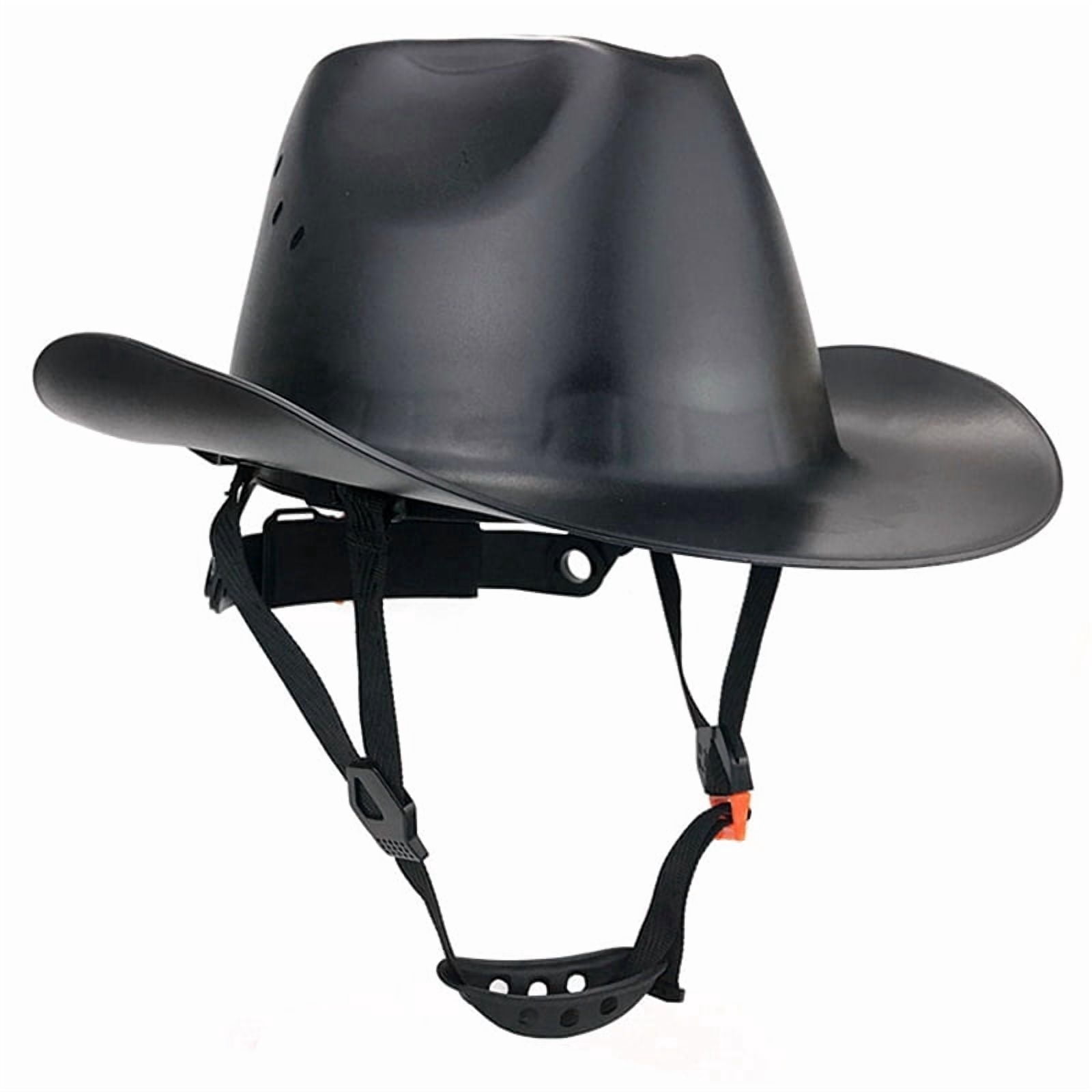 Cowboy Safety Helmet with Vent Hole HDPE Full Brim Hard Hat for Outdoor Construction Railway Rescue Work Cap A