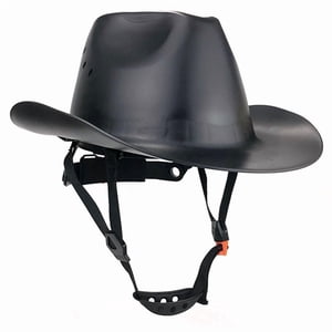 Casque de sécurité Cowboy avec trou de ventilation HDPE Chapeau plein brim pour la construction en plein air Sauvetage ferroviaire Cap A