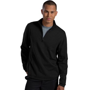 Edwards Garment Long Sleeve 1/4 Zip Fine Gauge Sweater, Black, XX-Large